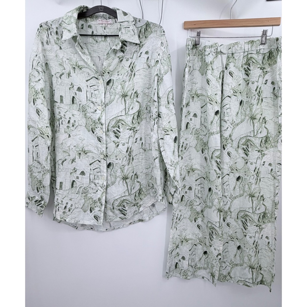 La Parisienne Capri Couture Italian Linen Set Luxury Parisian Resort 12-14